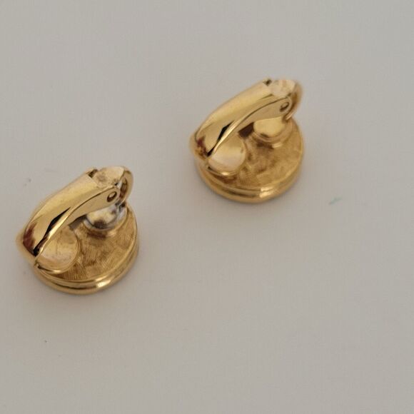 GIVENCHY G Vintage Rhinestones Gold Pendant Necklace Chain Clip On Earrings Set - Picture 5 of 11